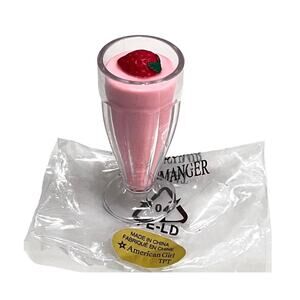 NEW American Girl STRAWBERRY MILKSHAKE Toy Drink Doll Drink Food Accessory Pink